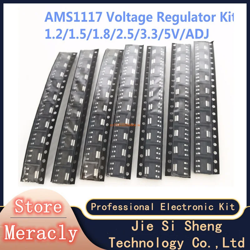 

70pcs kit Voltage Regulator Kit AMS1117 1.2V/1.5V/1.8V/2.5V/3.3V/5.0V/ADJ lm1117 AMS1117-1.2 AMS1117-1.8 AMS1117-2.5 AMS1117-3.3