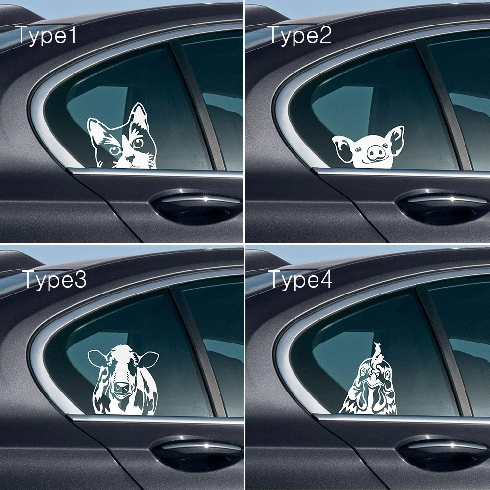 

Прозрачная Виниловая наклейка для 6 дюймов, декоративная наклейка для автомобильного окна, курицы, пятнистой коровы, ребенка, свиньи, смокинг, кошки