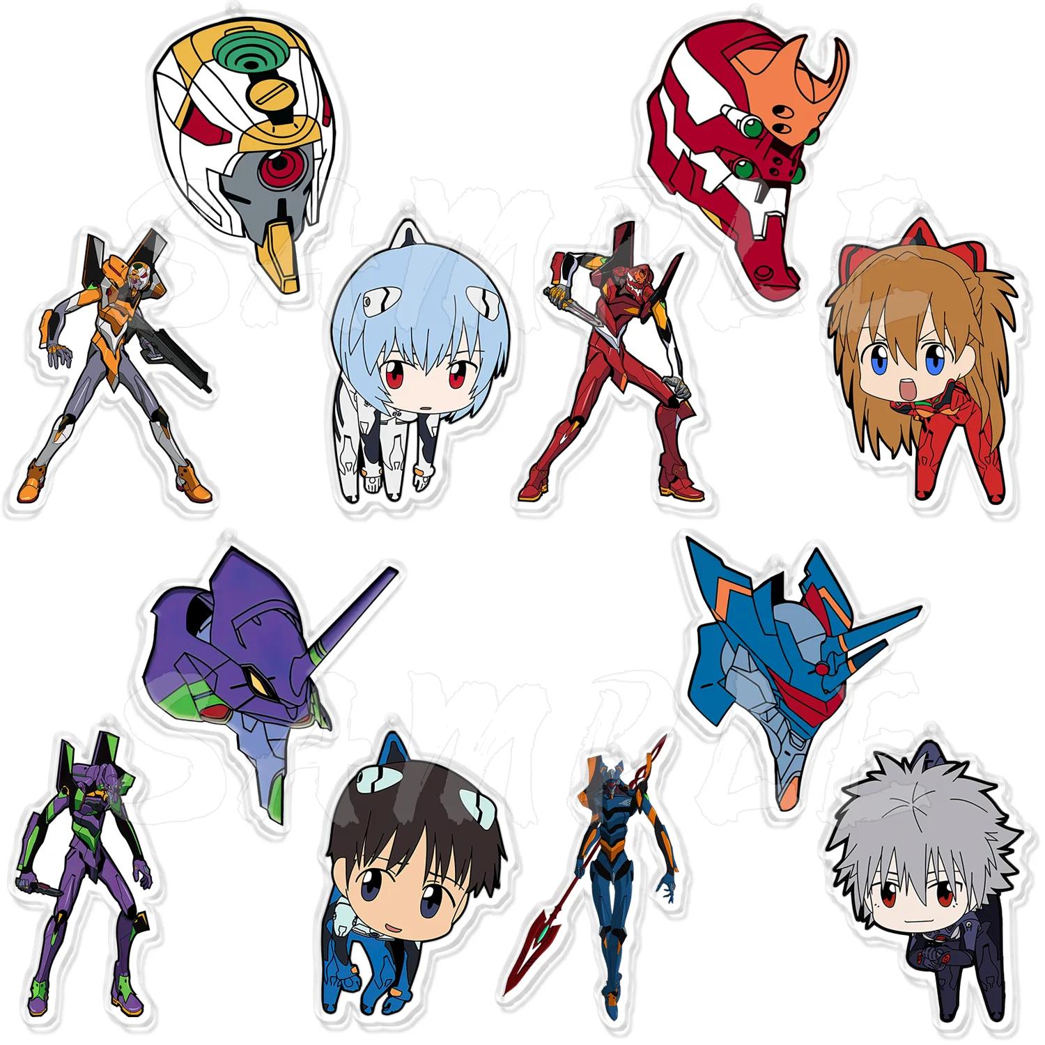 

Anime Neon Genesis Evangelion Asuka Langley Soryu Around EVA Ayanami Rei EVANGELION-01 Pendant Keychain Anime Children Toys