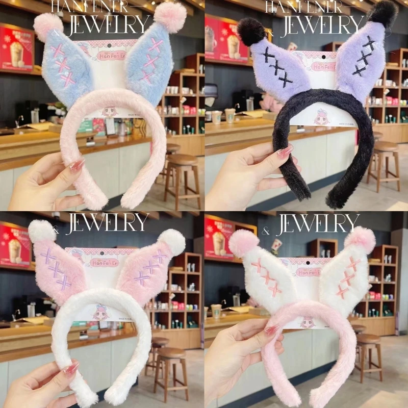 

Lovely BunnyEar Headband Anime Plush Headband Party Rabbit Costume Headdress Female Girl Cosplay Headgear Accessories