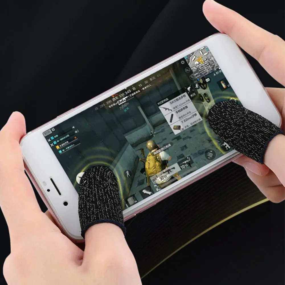 

Delicate Finger Sleeve Solid Color Soft Thumb Protector Touchscreen Finger Cot for Game Thumb Sleeve