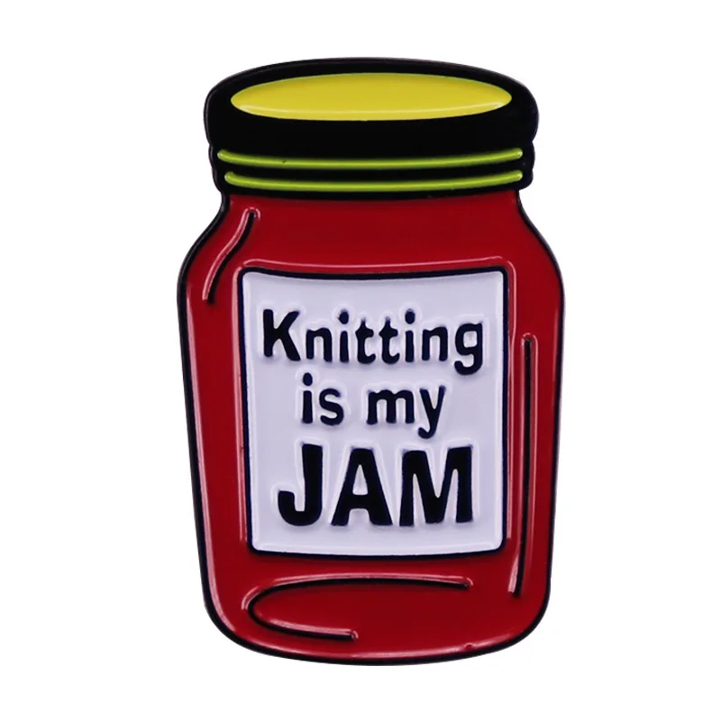 

C3410 Knitting Is My Jam Enamel Pin Wrap Clothes Lapel Brooch Fine Badge Fashion Jewelry Friend Gift