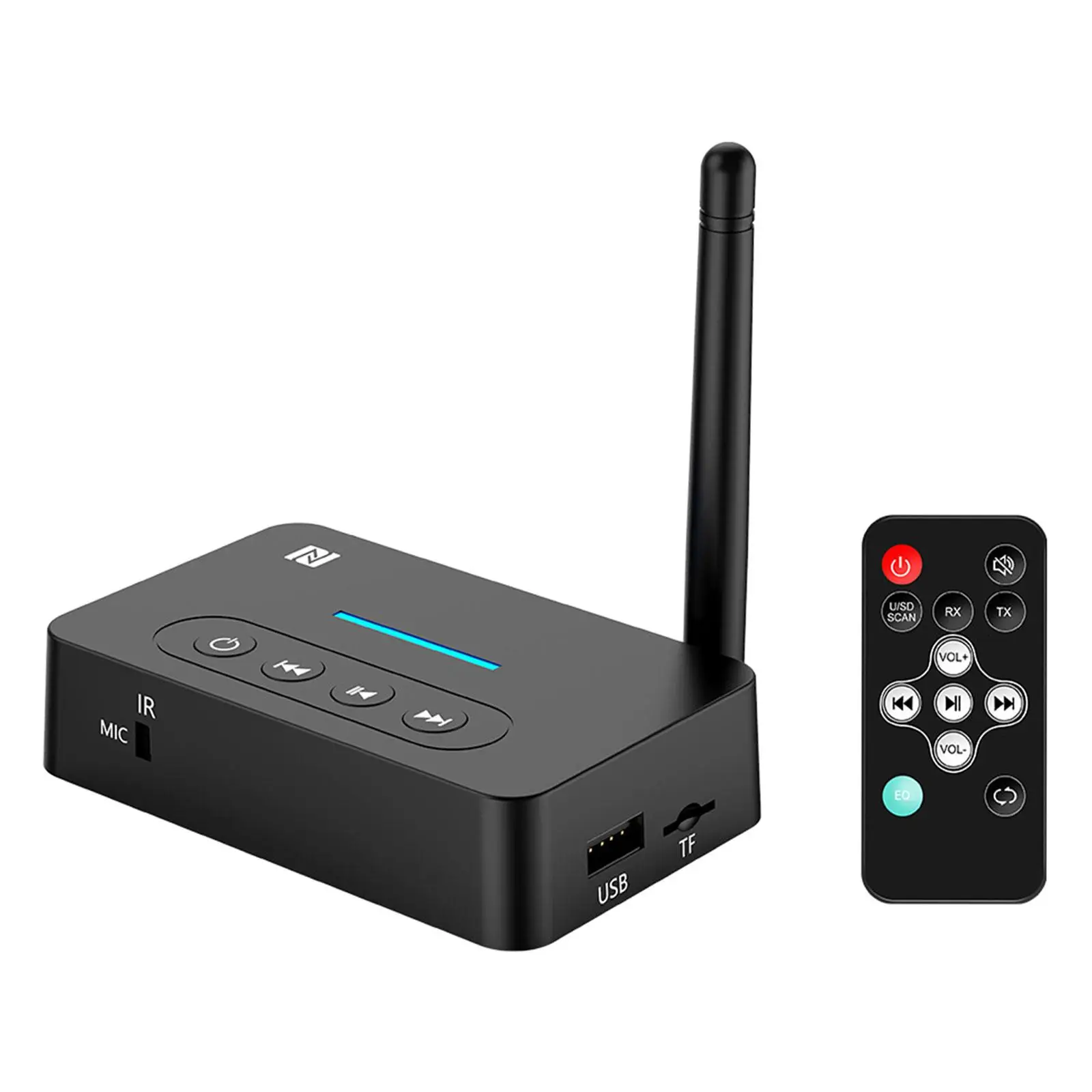 Audio Receiver Transmitter TX RX Dual Mode U Disk Playback Stable Connection Support AUX TF Card for TV PC Car Speaker Headset
