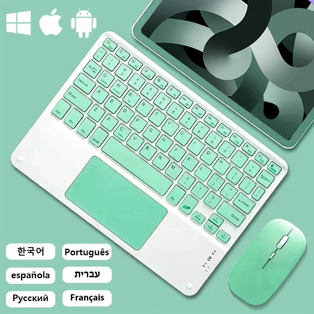 Беспроводная Bluetooth-клавиатура Для Android IOS Windows Samsung Apple Tablet Светло-зеленая