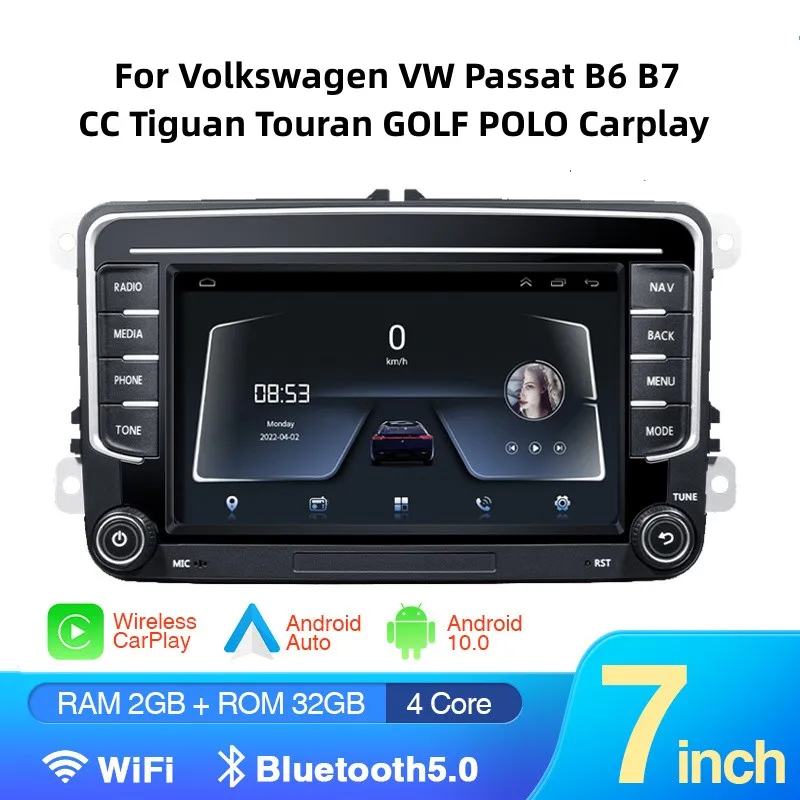 

Автомагнитола 2DIN для Volkswagen VW Passat B6 B7 CC Tiguan Touran GOLF POLO Carplay 4G