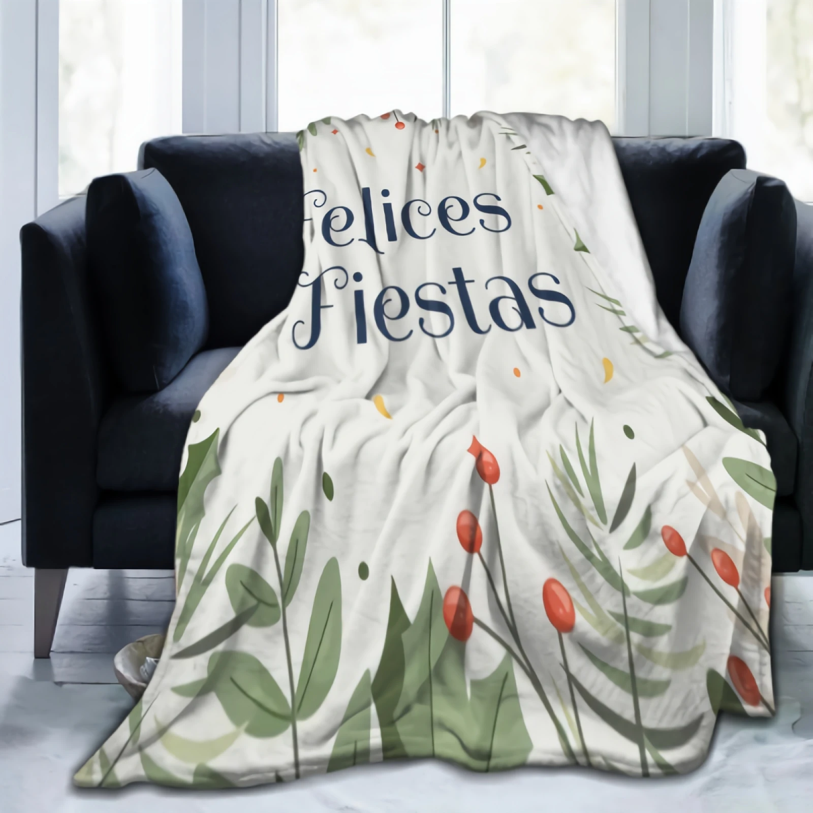 

Felices Fiestas Blanket Soft Cozy Warm Throw Blankets for All Season Flannel Fleece Blankets for Couch Bed Living Room 60"x50"