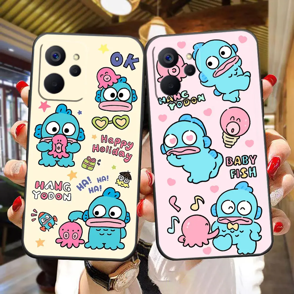 Cute Baby Fish Hanton Monster Cover Phone Case For OPPO Realme 13 12 11 10 9 9i 8 8i 7 7i 6 5 5i PRO TPU Funda Coque Shell