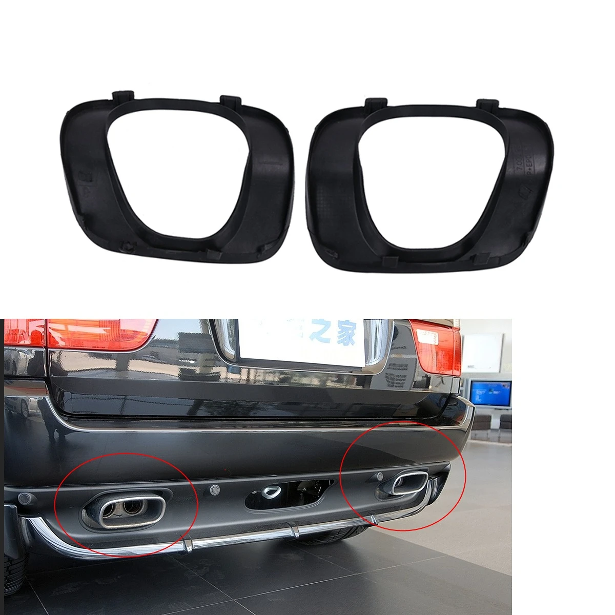 

For 99-06 BMW X5 E53 Rear Bumper Exhaust Pipe 3.0 Cover 1pcs