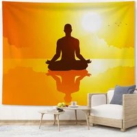 indian buddha statue tapestry religious belief meditator wall hanging mandala tapestries wall cloth psychedelic yoga home decor