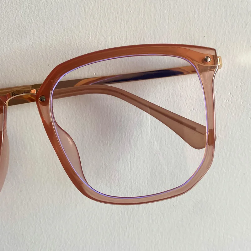 Модные очки с защитой от синего света женские оптические цвета шампанского