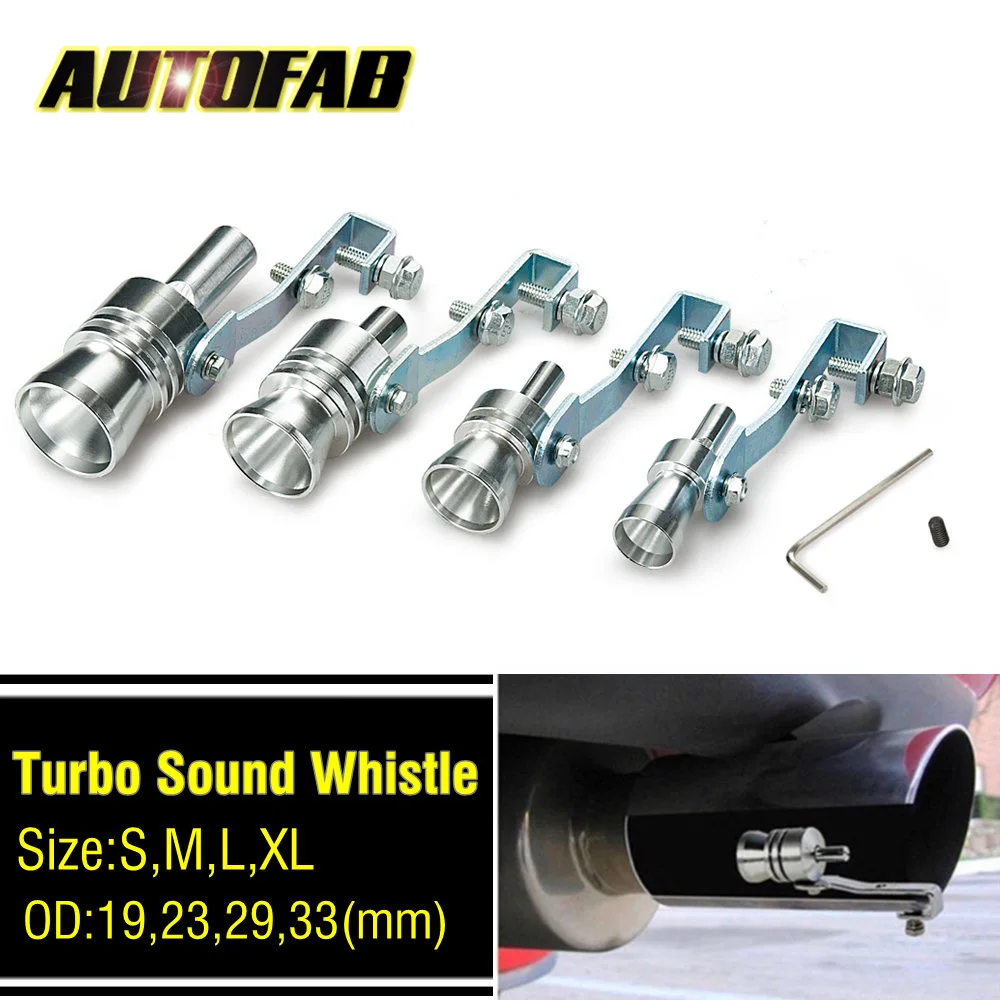

AUTOFAB 1PC Universal Car Turbo Sound Whistle Muffler Exhaust Pipe Blow off Vale BOV Simulator Whistler Size S,M,L,XL AF-W00