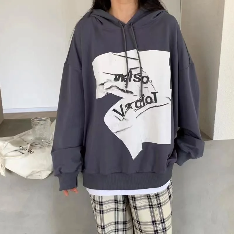 

Cotton Thin Sweater Women's Hooded Fake Two Pieces Of Tops Trendy Clothes For Women Autumn