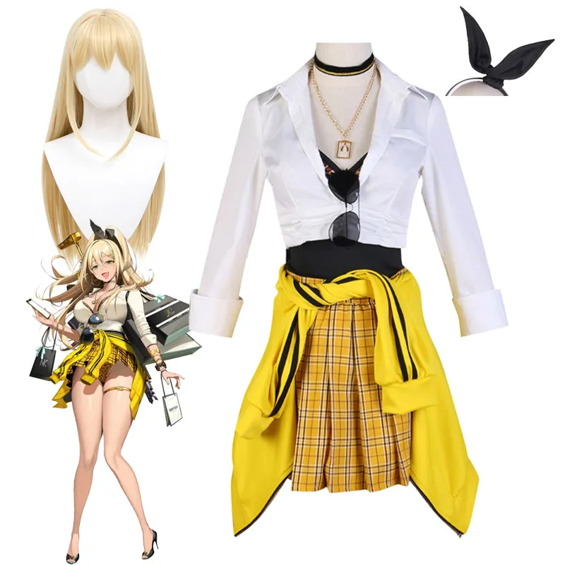 

NIKKE:The Goddess of Victory Rupee Cosplay Costume Or Wig Headgear Game Female Cosplayer Uniform Skirts And Sunglasses Outfits