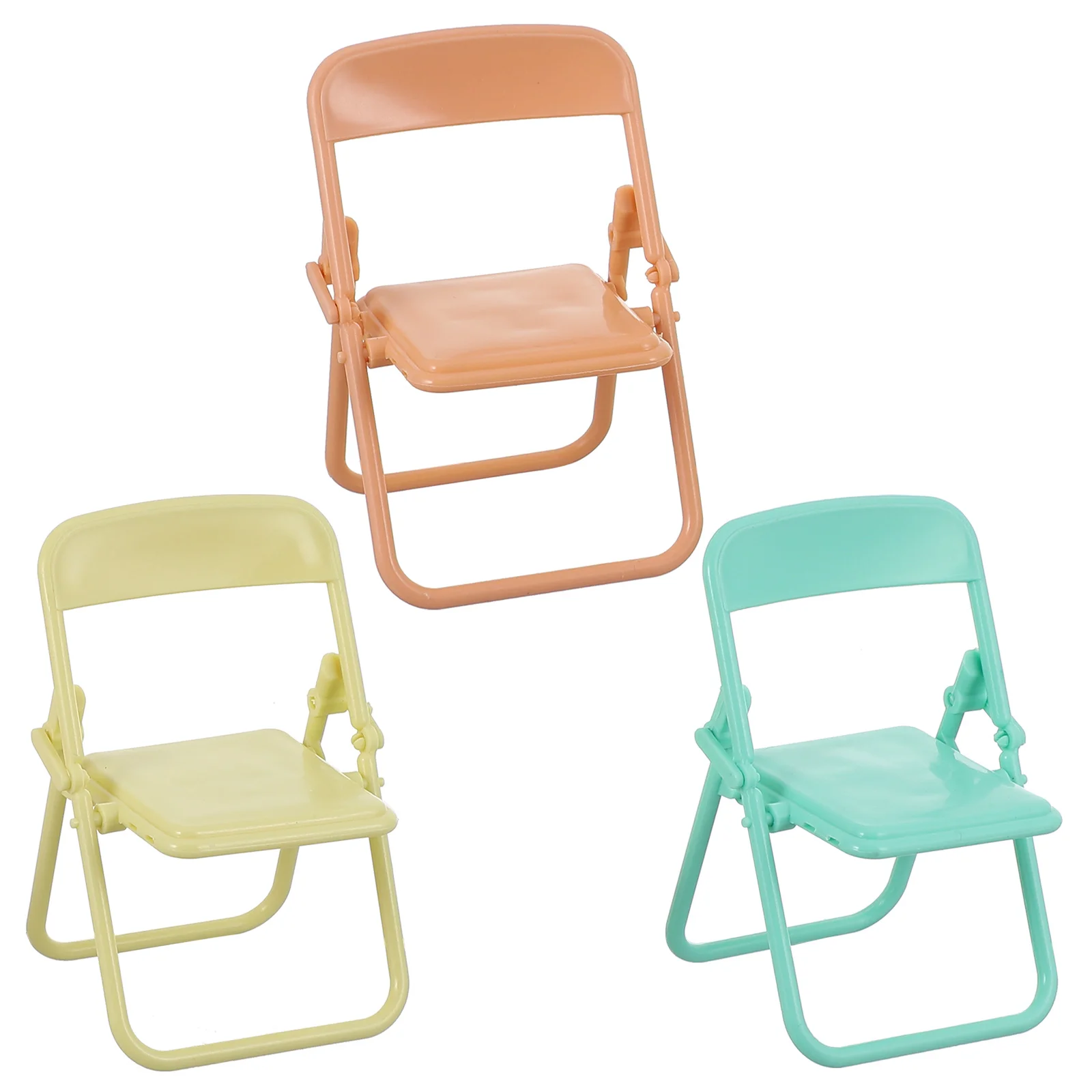 

3pcs Mini House Decor Miniature Simulation Furniture Folding Chair Mini Model Toy