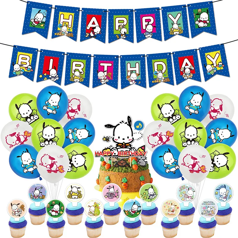 

Sanrio почтовые тематические Аниме фигурки kawaii Вечерние Декор почтовый баннер латексные шары торт вставки украшения