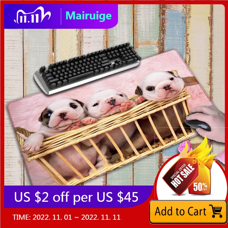 

Большой игровой коврик для мыши Mairuige с собаками в корзине, коврик для клавиатуры, Настольный коврик, Настольный коврик для ноутбука, игровой...