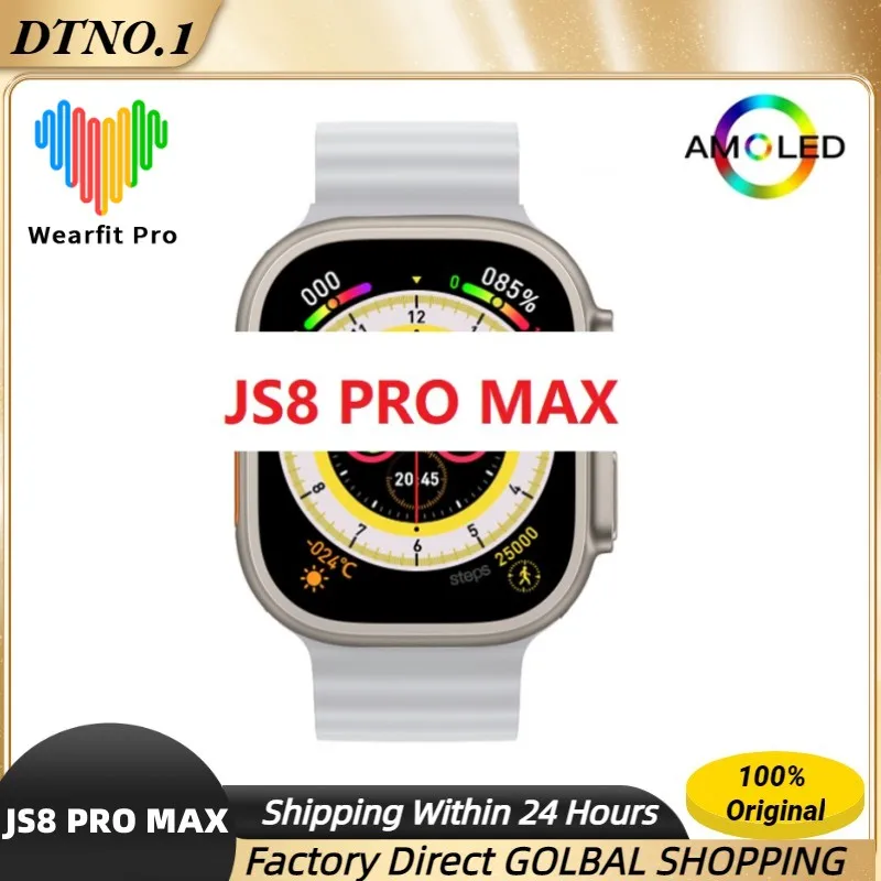 

2023 New JS8 Pro Max Ultra Smart Watch Men 49mm AMOLED Screen 2.1"; NFC Smartwatch Blood Pressure Fitness Watch PK H11 hello HK8