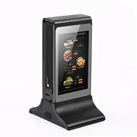 2019 patent advertising daul 7 inch restaurant table menu power bank display different contents
