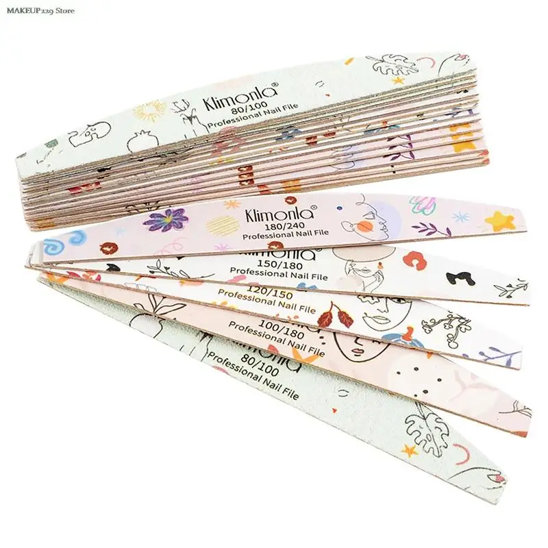 

10Pcs Professional Wooden Nail Files 180/240 Buffer Wood Sandpaper Block Gel Polisher Sanding Nail Files
