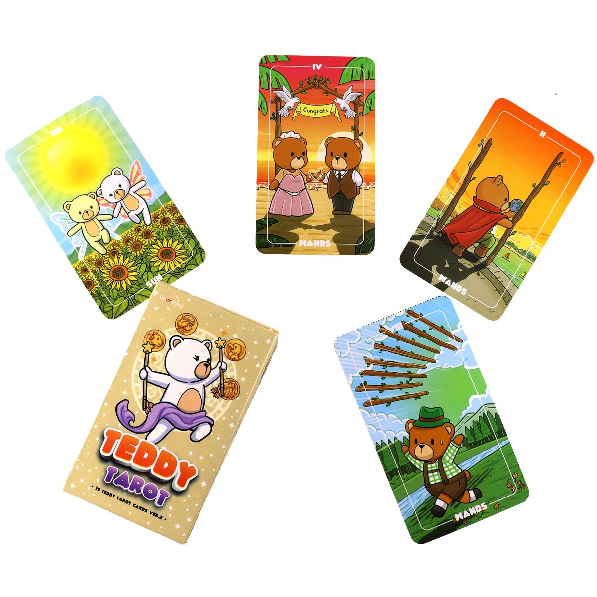 

Teddy Tarot Version 2 Deck 78-Cards with PDF GuideBook Board Game Multiplayer Family Party Game Fortune Telling Oracle Cards