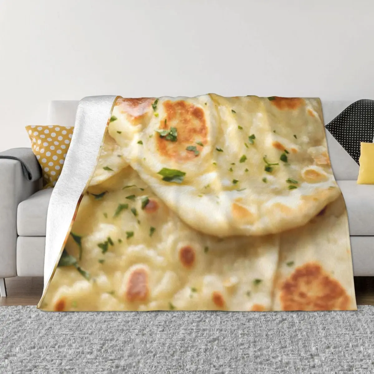 

Naan Bread Burrito Food Blanket Coral Fleece Plush Autumn/Winter Multifunction UltraSoft Throw Blanket for Home Office Bedspread