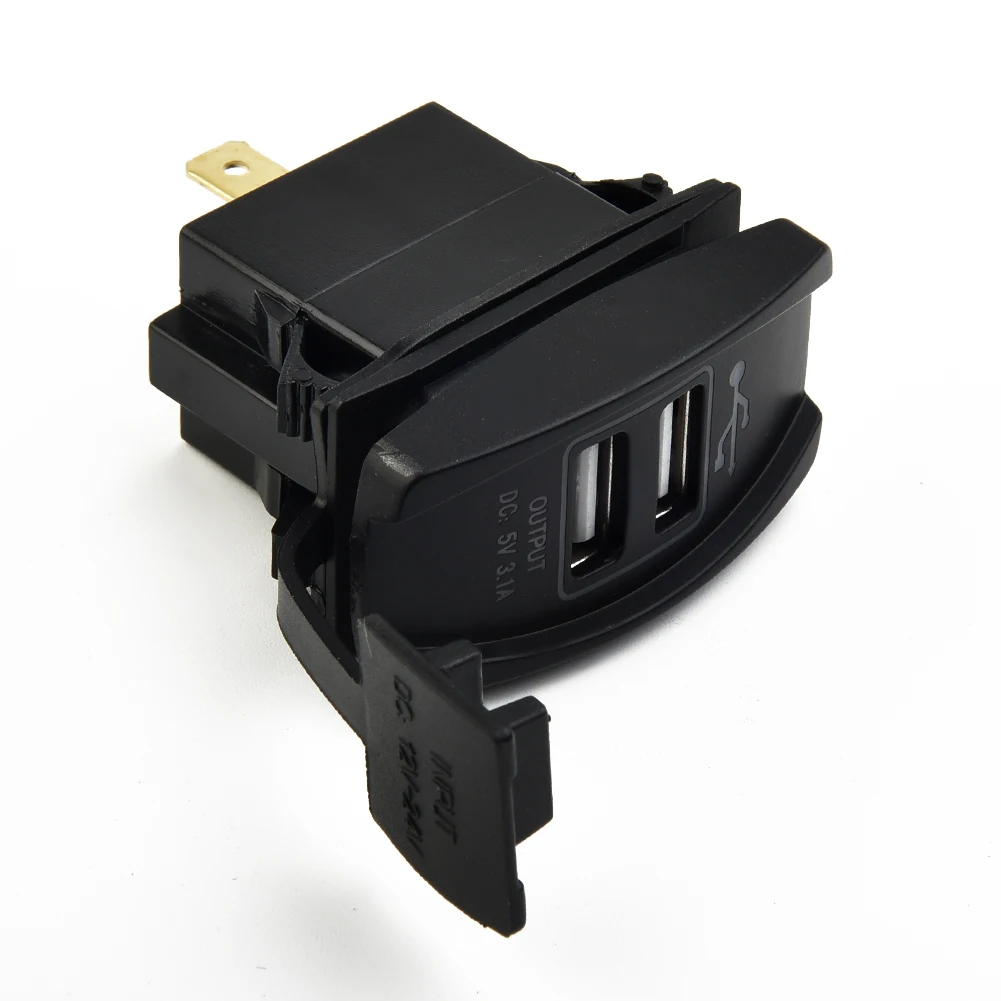 

1pc Dual USB 3.1 Power Charger Carling ARB Rocker Switch Panel Blue LED Light Car Boat 12V Vehicle Electronics