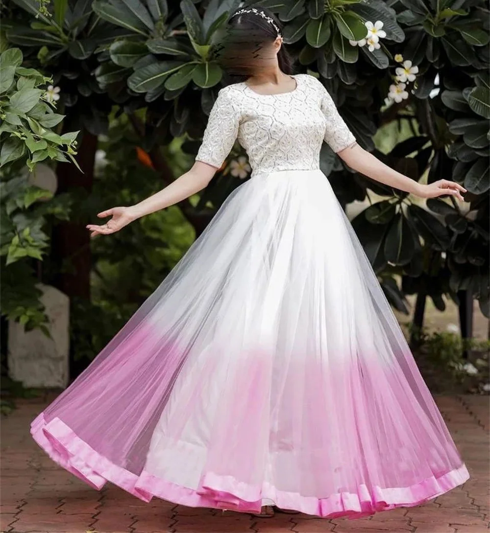 

MULOONG Elegant Square Neck Short Sleeve Appliques A Line Long Wedding Dress Floor Length Sweep Train Luxury Gown New 2023