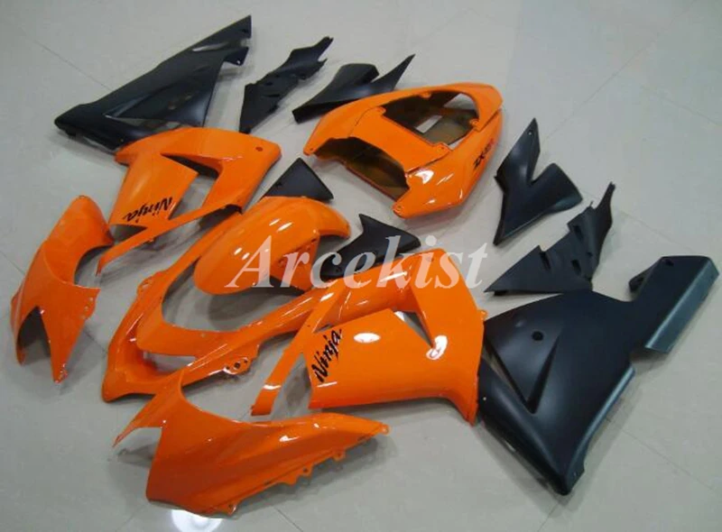 

Новый комплект обтекателей для мотоцикла ABS, подходит для Kawasaki Ninja ZX-10R 2004 2005 04 05, кузов черного, оранжевого цвета, приятный