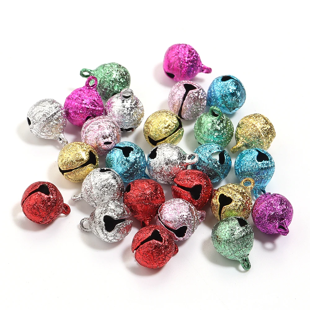 

30-50 шт./лот, окрашенные цветные колокольчики, круглые мини-колокольчики, украшения для рукоделия, изготовление материалов, рождественские украшения, принадлежности
