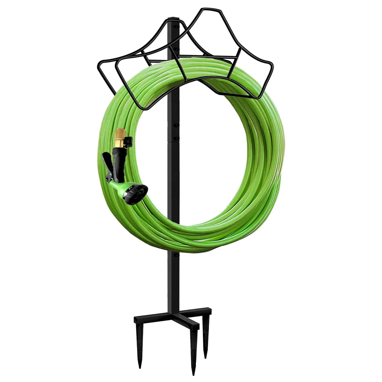 

Garden Hose Holder Hanger Metal Water Hose Storage Stand Freestanding And Detachable Design Decorative Heavy Duty Hose Rack