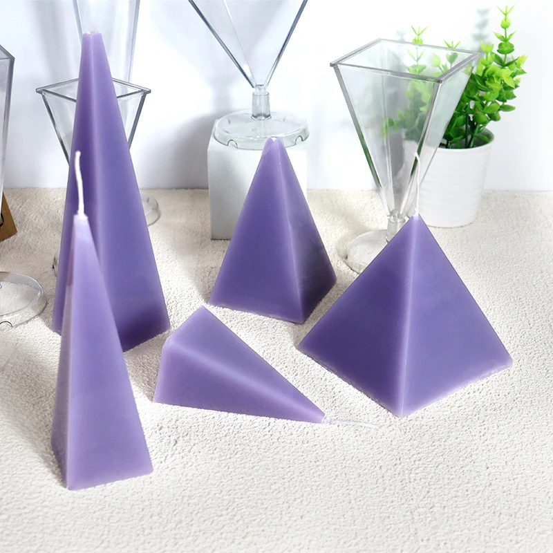 Акриловая Форма для свечей, многоразмерная антипригарная форма в виде пирамиды для самостоятельной ароматерапии, пластиковое мыло
