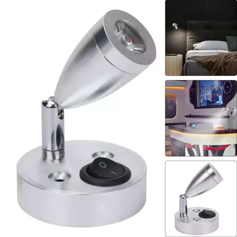 

12V LED Spot Reading Light Switch Camper Van Caravan For Boat Motorhome Light RV Bedside Boat Lamp Wall Home Caravan Lighting
