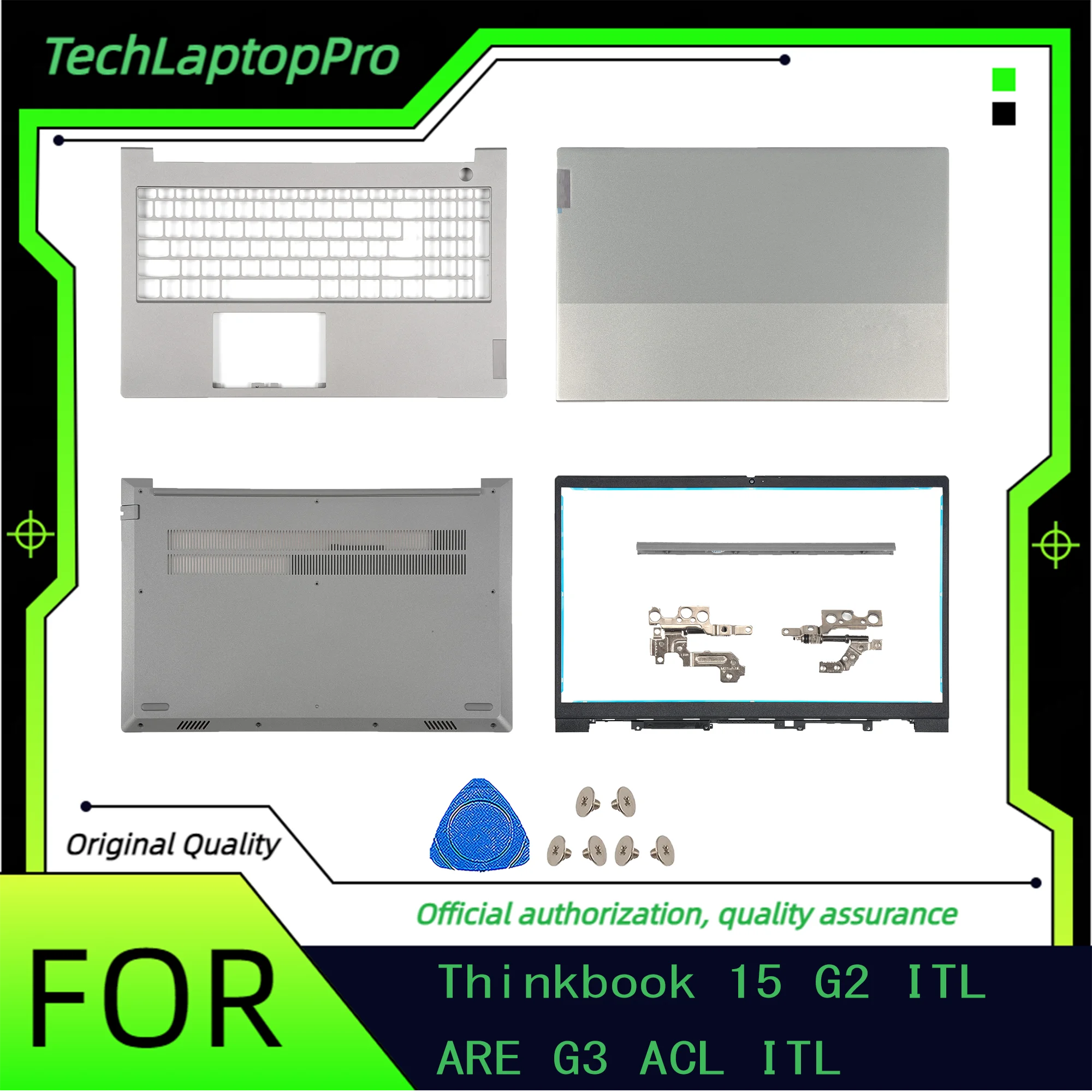 Фото НОВЫЙ Оригинальный сменный корпус для ноутбука ThinkBook 15 G2 ITL, G3 ACL ITL: задняя крышка LCD, передняя рамка, подставка для рук, нижняя часть корпуса №1