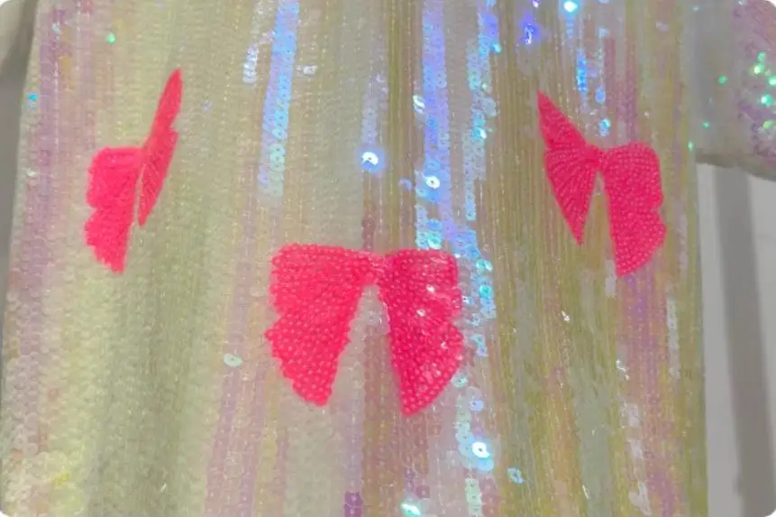 Женское короткое платье с вышивкой бабочки и блестками свободное уличное