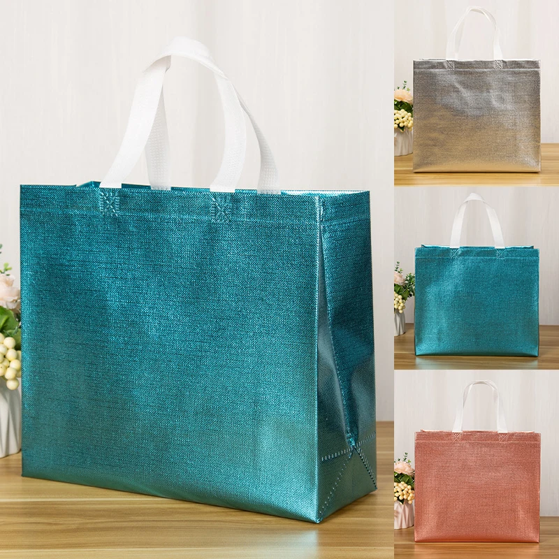 

Fashion Laser Shopping Bag Foldable Non-Woven Tote Pouch Storage Handbag Eco-Friendly Shopping Bags Portable Tote Strage Bags