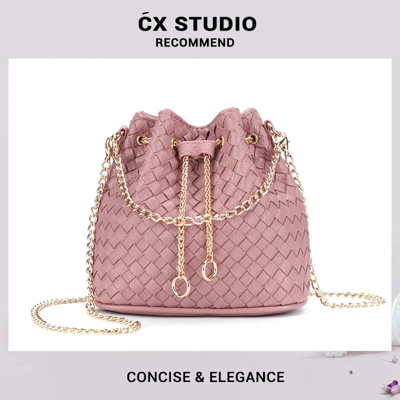 

INS Bag for Women 2022 New Korean Weaving Bucket Bag Mini Crossbody Shoulder Bag Tide Women's Bag Bags for Women