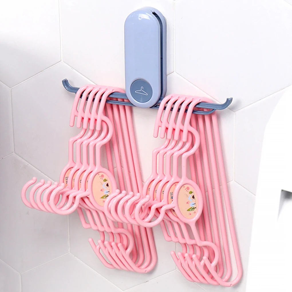 

Clothes Hanger Organizer Wall Mount Wardrobe Storage Rack Punch Free ABS Household Anti-drop Bathroom Bedroom Scarf Holder Green