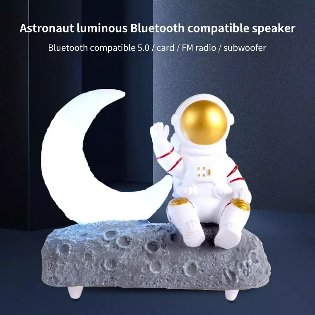 

Wireless Loudspeaker Moon Light Astronaut ABS Bluetooth-compatible 5.0 HiFi Stereo Sound Box for Gifts