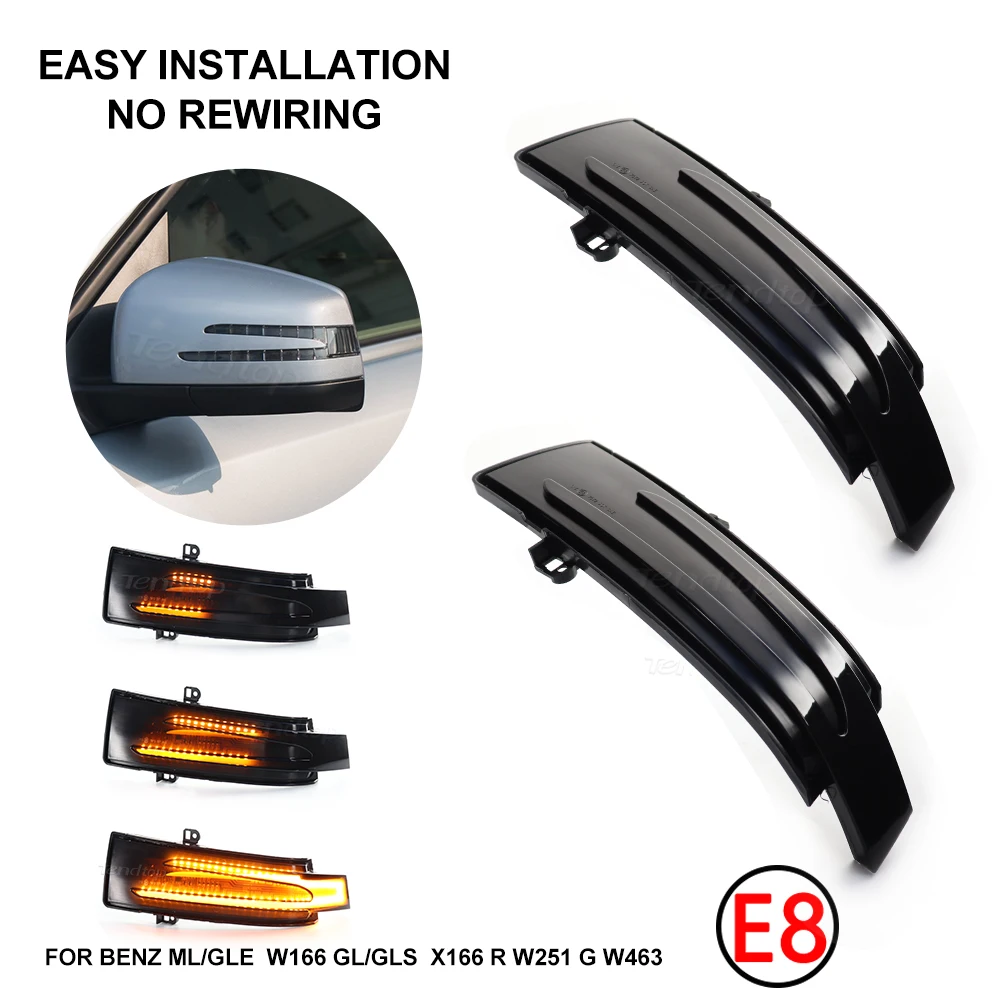 Светодиодные динамические указатели поворота зеркальные боковые габаритные