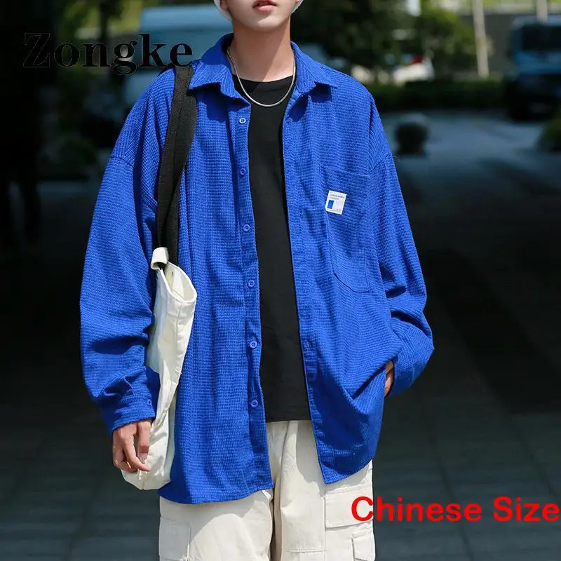 

Рубашка Zongke Мужская Вельветовая, Повседневная модная сорочка в Корейском стиле, модная рубашка в китайском стиле, размеры 3XL, весна 2023