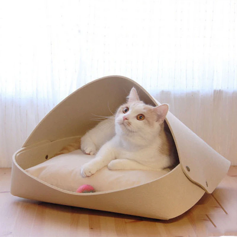 

Soft Cat House Removable Lock Felt Nest Pet Bed for Cats Warm Kitten Cave Puppy Sofa All-Seasons Pet Nest Kennel Cat Accessories