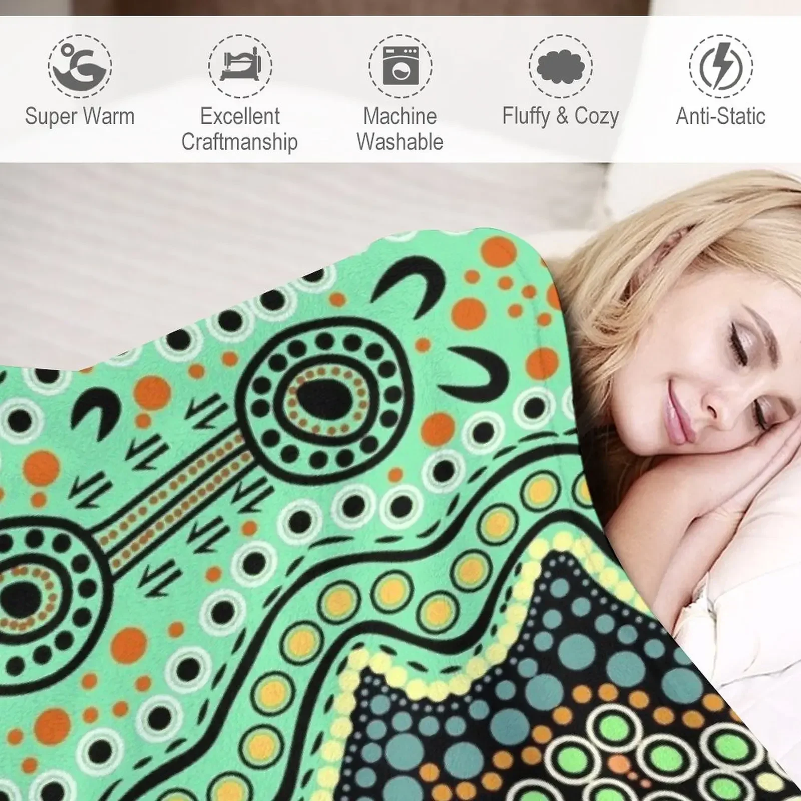 Одеяло Yilawura - Wiradjuri word для приятного места в лагере роскошное утолщенное мягкое