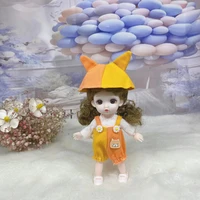 8 minutes 16cm dolls cute expression bjd doll suit clothes can be changed to 13 joints princess dress up bjd diy toy for girls