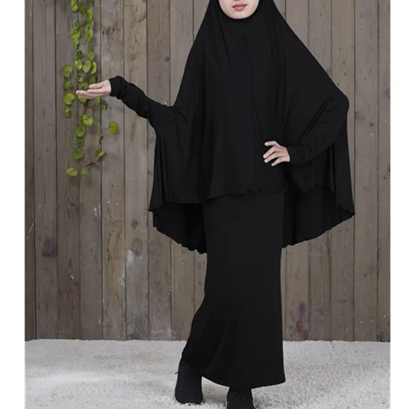 

Abaya Kaftan Islamic Clothing Muslim Prayer Garment Dress Arab Middle Eastern Prayer Hijab Teen Girl Simple Two-Piece Suits Kids
