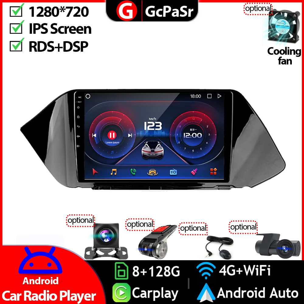 

Car Radio Video Multimedia Player Monitor For Hyundai Sonata DN8 2019 - 2020 Android 11 Navigation GPS Audio Autoradio Carplay
