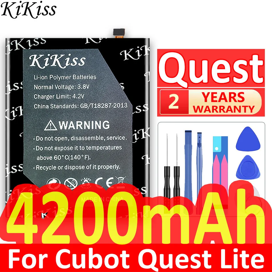 

Аккумулятор KiKiss 4200 мАч для поиска Lite, высококачественный аккумулятор для смартфона Cubot Quest Lite, мощные аккумуляторы + Бесплатные инструменты