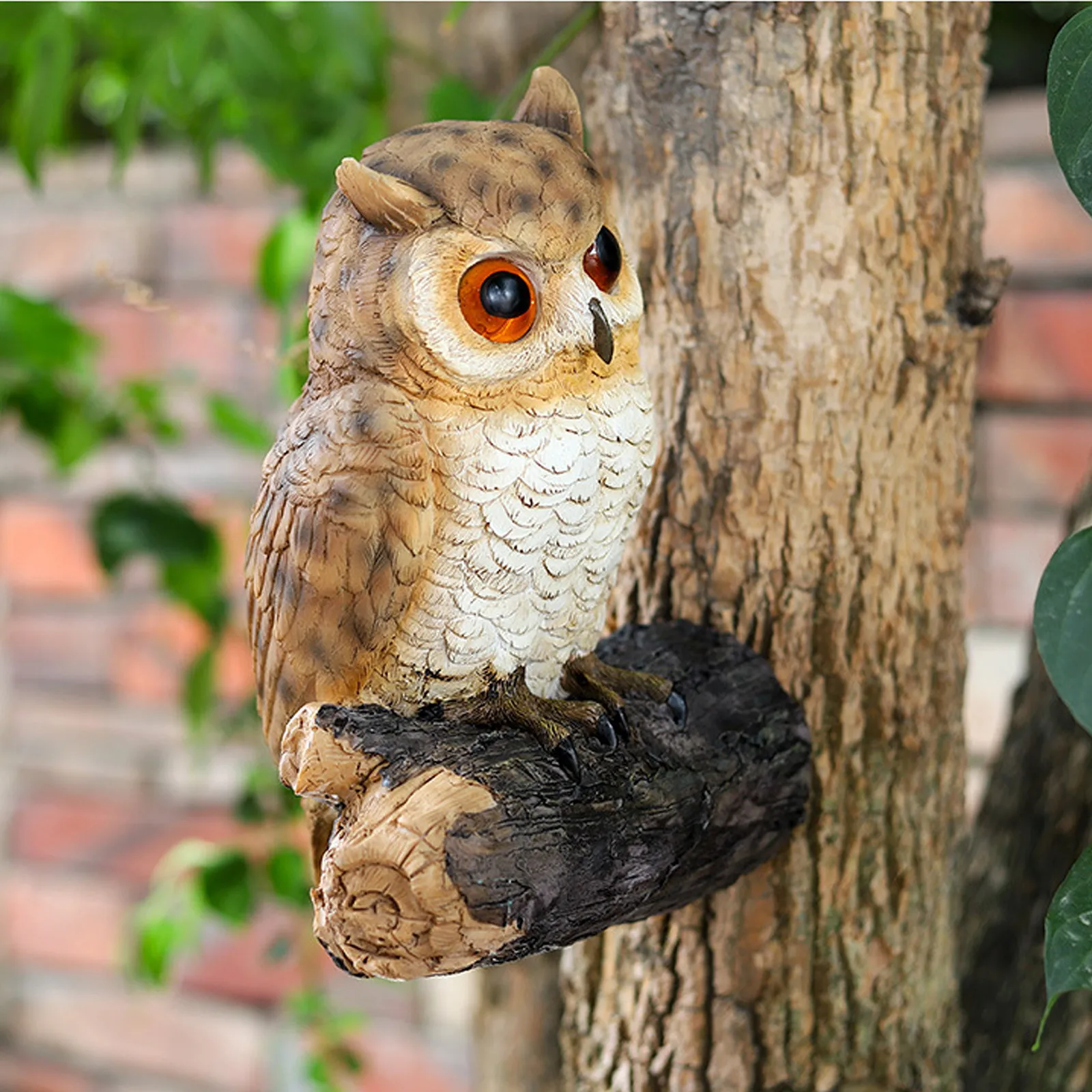 

new Owl Sculptures Shape Resin Desktop Lifelike Indoor Garden Figurine Ornament Outdoor Anti-bird Collection Home Garden Statues