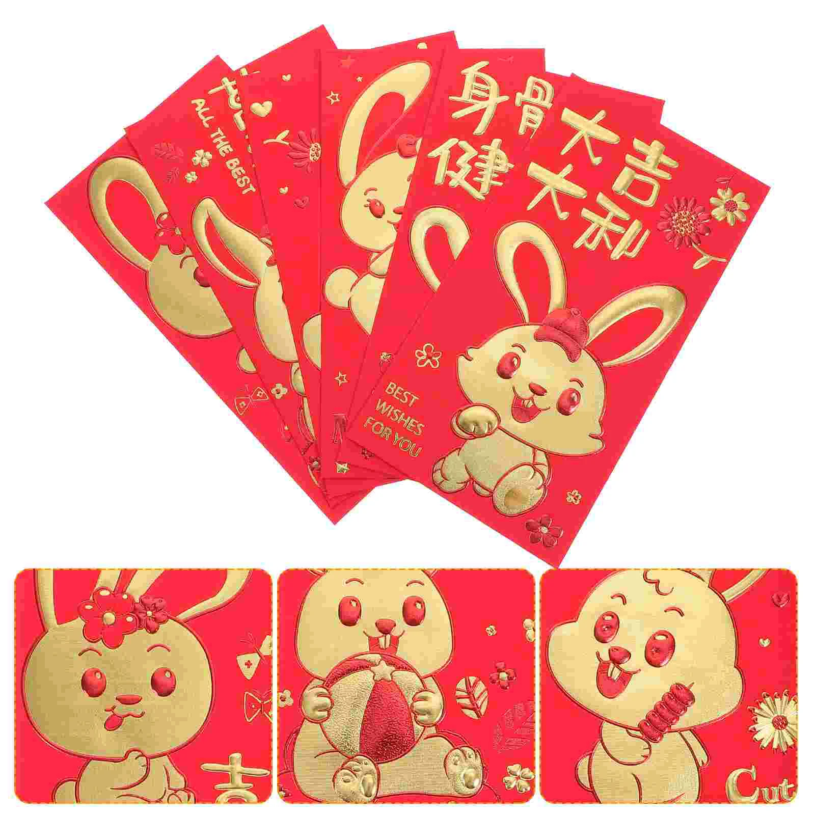 

Red Year New Envelopes Money Chinese Packets Lucky Envelope Hong Bao Festival Packet Gift Spring Hongbao Wedding Rabbit Supplies