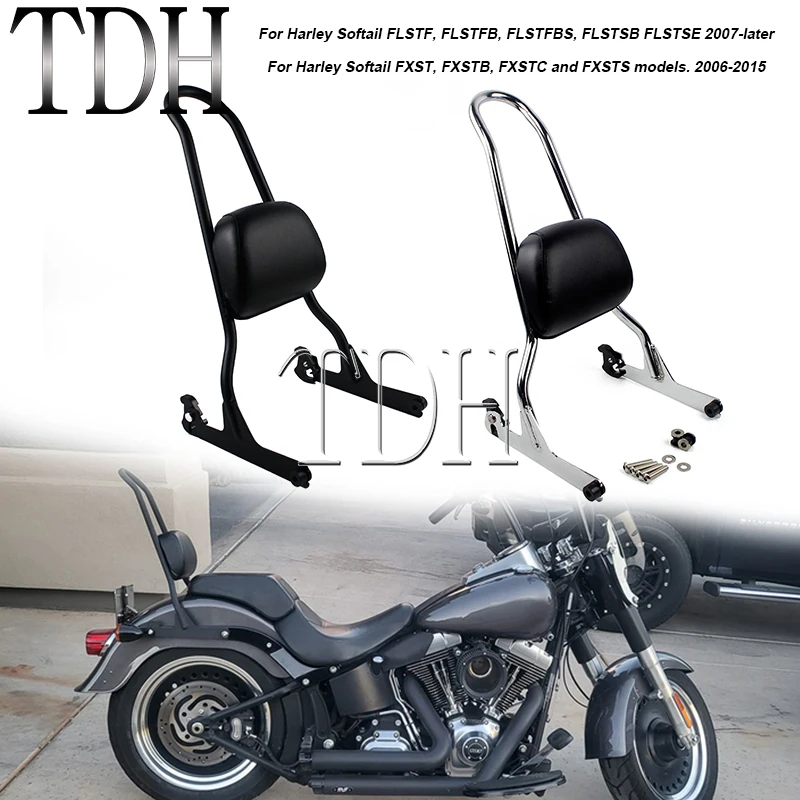 

Съемная задняя спинка пассажира для мотоцикла с подушкой для Harley Softail Fatboy Chopper Bobber FXST FXSTB FXSTC