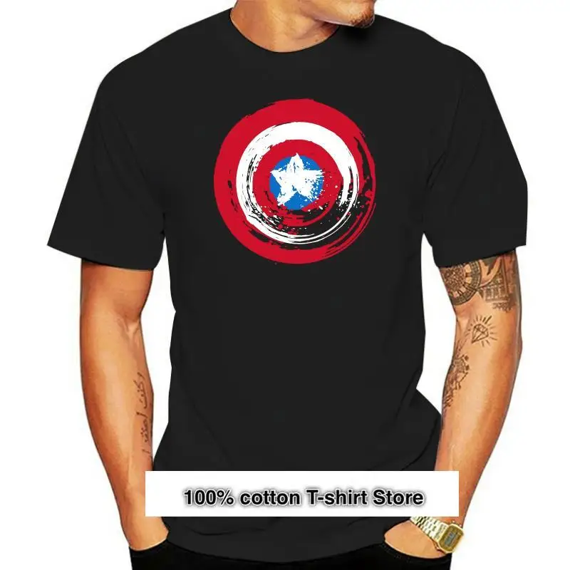 

Camiseta con estampado de capitán americano para hombre, ropa de manga corta, 100% algodón